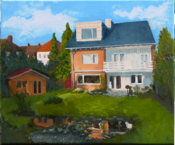 Schlüttingstrasse House, Oil painting 24 x 30 cm, private collection